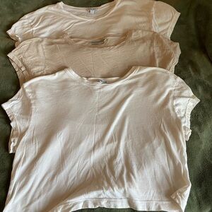 Splendid Cream Short Sleeve Tees